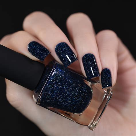 dark blue fingernail polish.